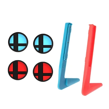 

6 Pcs for Nintendo Switch Console Accessories: 4 Pcs Joystick Cap Thumbstick Cover & 2 Pcs Gamepad Mount Holder Bracket