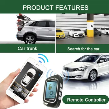 

car accessories LCD control universal Two-way car alarm system installgear PKE keyless entry system remote start central locking