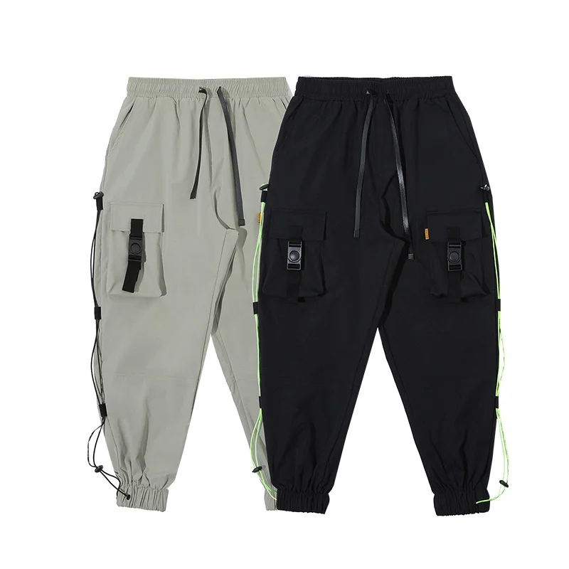 Original Trend Casual Pants Men's Autumn on The New Side Multi-pocket Oxford Retractable Decorative Cargo Pants