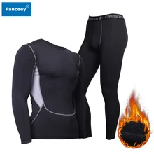Fanceey, зимние кальсоны, мужское термобелье, мужское, сохраняющее тепло, для фитнеса, компрессионное нижнее белье, термо флис, термобелье