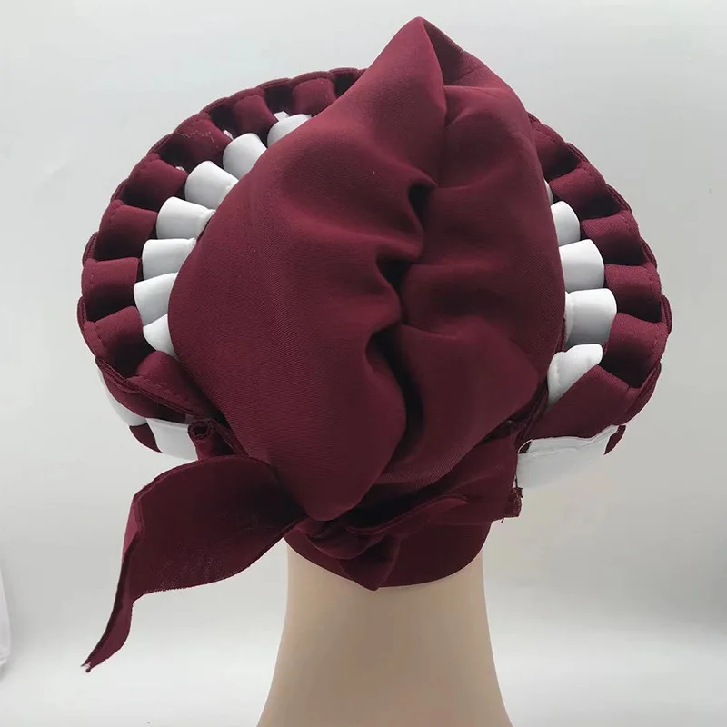 Trendy African Muslim Turban Hat Adjustable Space Layer African Hat Muslim Hijab Scarf India African Head Wraps Turbante Mujer africa dress