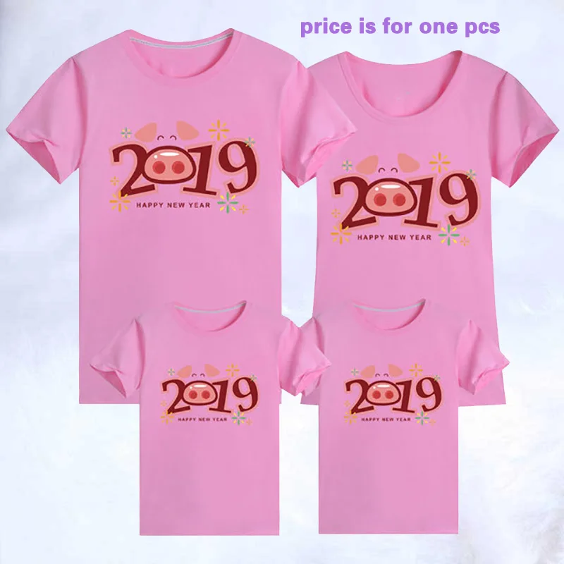 pink 1 предмет; одежда для мамы, папы и сына; летняя футболка с рисунками животных и ; одинаковая семейная одежда для мамы и дочки - Цвет: pink