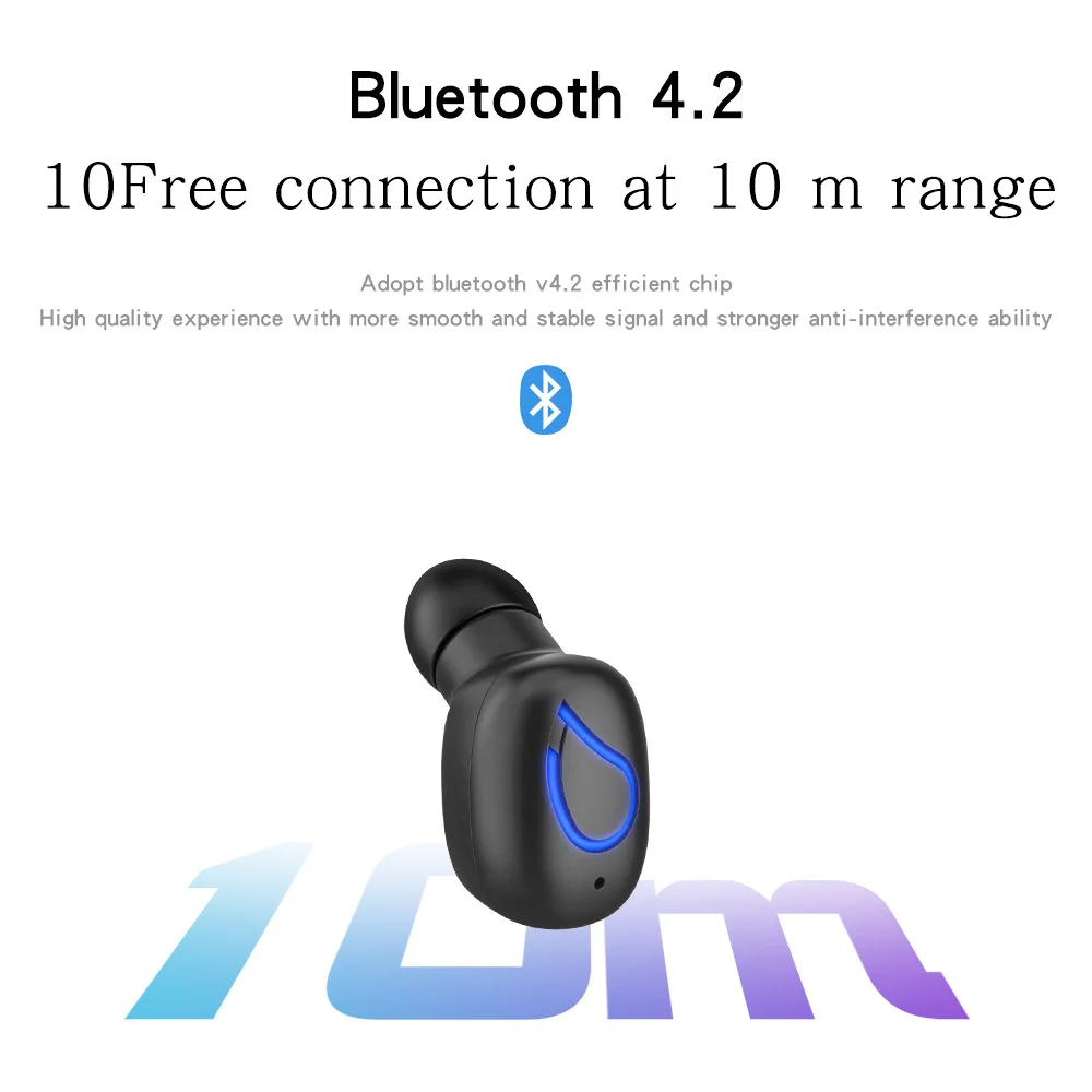 Ubeamer I9MINI Беспроводная bluetooth-гарнитура с сенсорной клавишей шумоподавление Водонепроницаемая пота
