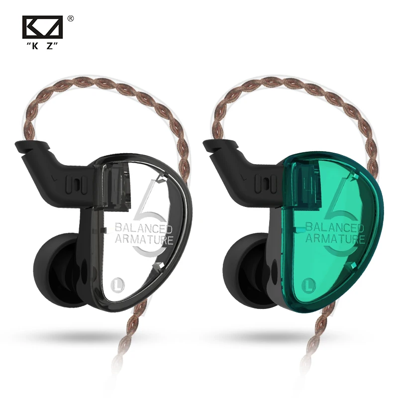 KZ AS06 3BA сбалансированные арматурные наушники в ухо HIFI спортивные наушники для бега наушники гарнитура KZ ZS10 BA10 ZS6 ZST ES4 ZS5 V80 K6