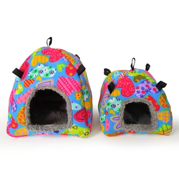 Color Random Warm Cotton Tent Shape Small Pet Squirrel Parrot Sugar Glider Hanging Cage Hamster Cage Bed House Hedgehog Nest Toy 4