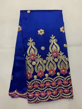 

African George Fabric High Quality Nigerian George Lace Fabric,Royal Blue African Swiss Lace Fabric For Nigerian Wedding Party