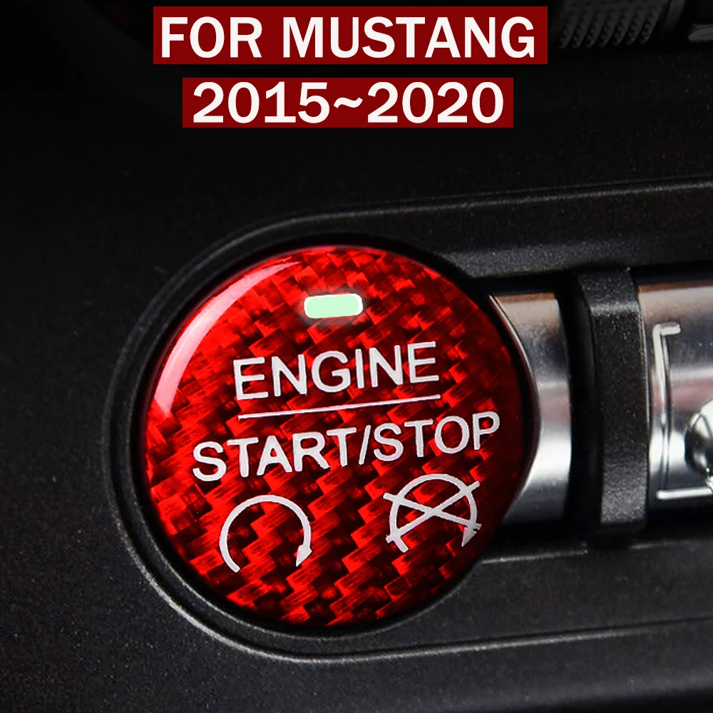 Aluminum Keyless Engine Push Start Button Engine Push Start Button Decoration Trim Ford Mustang 2015 2106 2017