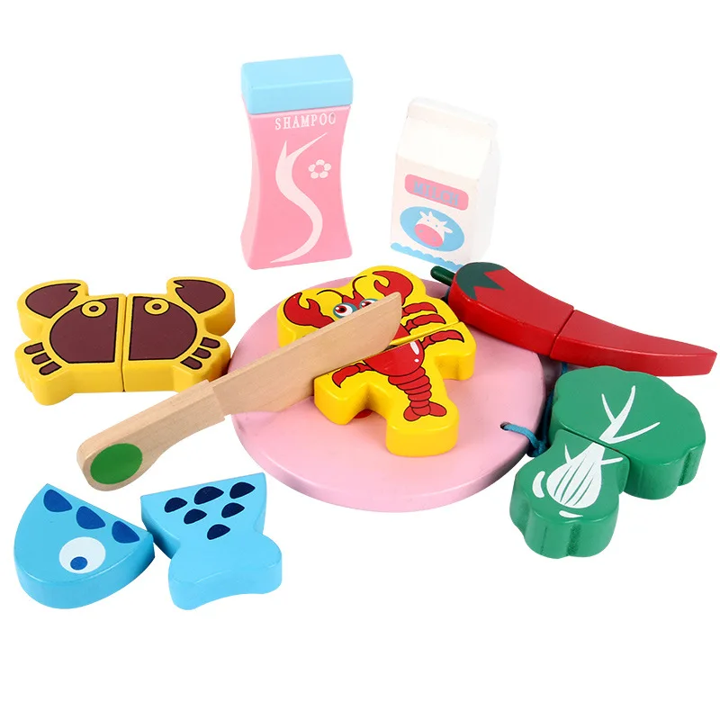 

Wooden Play House Model CHILDREN'S Shopping Cart Trolley Toys