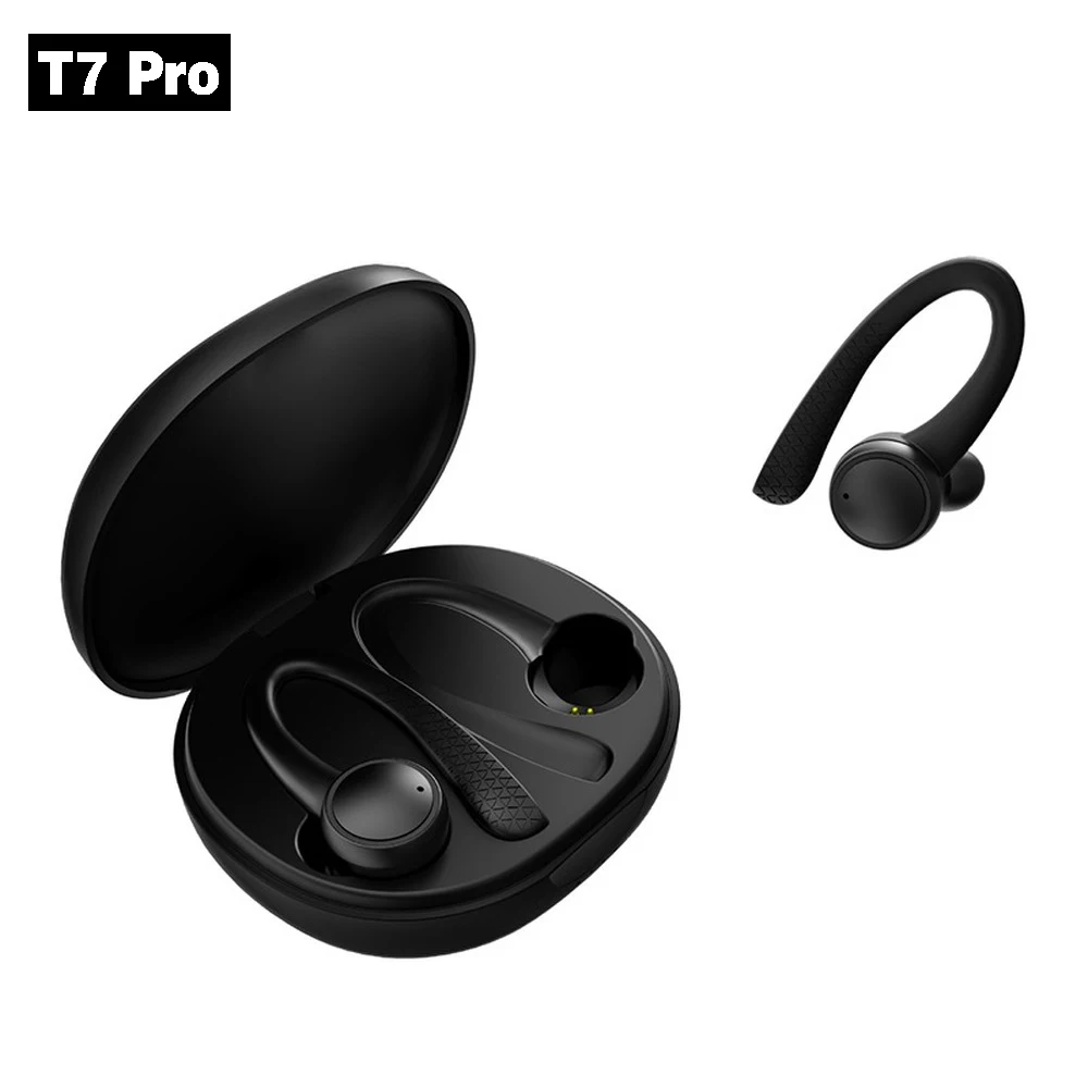 Bluetooth наушники TWS 5,0 беспроводные T7 Pro Hi-Fi стерео беспроводные наушники спортивные черные технологии гарнитура с зарядным устройством - Цвет: Black