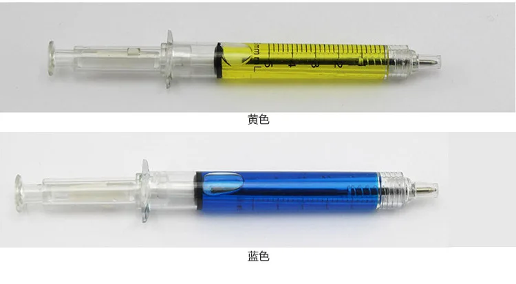 1 шт. Lytwtw's креативная оригинальная, в форме шприца своеобразная форма милые канцелярские пули 7 мм автоматическая многоразовая школьная шариковая ручка