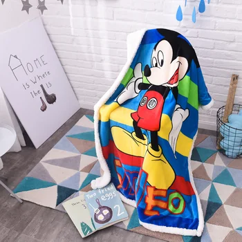 

Disney Winnie Mickey Minnie Mouse Blankets Throws Sherpa Backing on Bed/Crib/Couch 100*140CM Size Baby Girls Boys Kids Gift