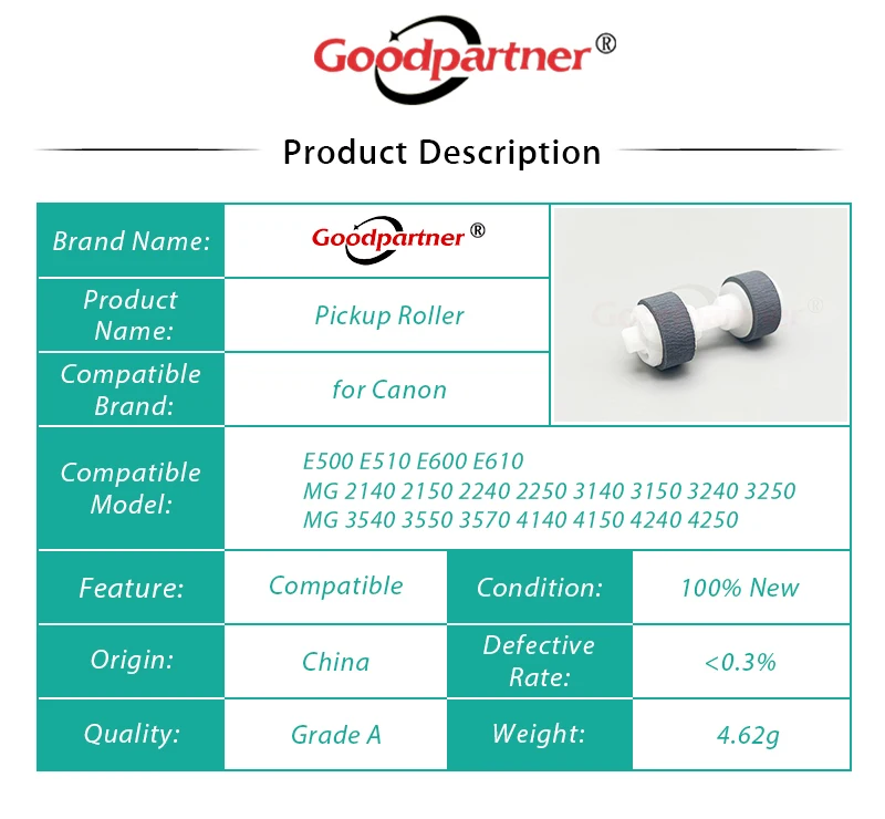 Pickup Roller para Canon E500 E510 E600 E610 mg 2170 2270 3140 3170 3270 3570 2150 4250 4140 3550 2240 3670 5x Qm41893 Qm4-1894 - Imagem 2