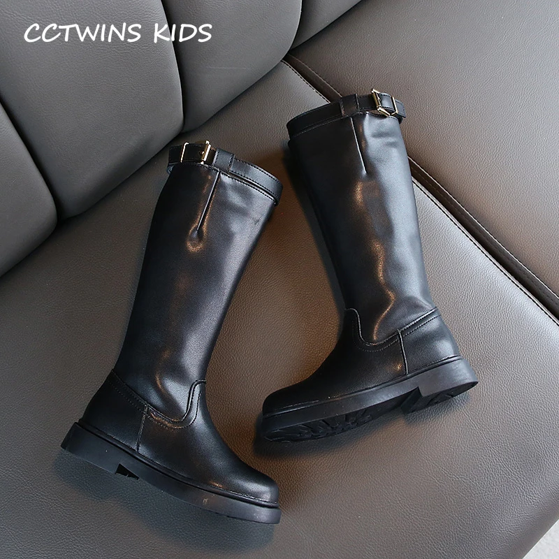 CCTWINS/детская обувь; коллекция года; сезон осень; модные высокие сапоги для девочек; детская черная нескользящая обувь для малышей; повседневные ботинки; HB009