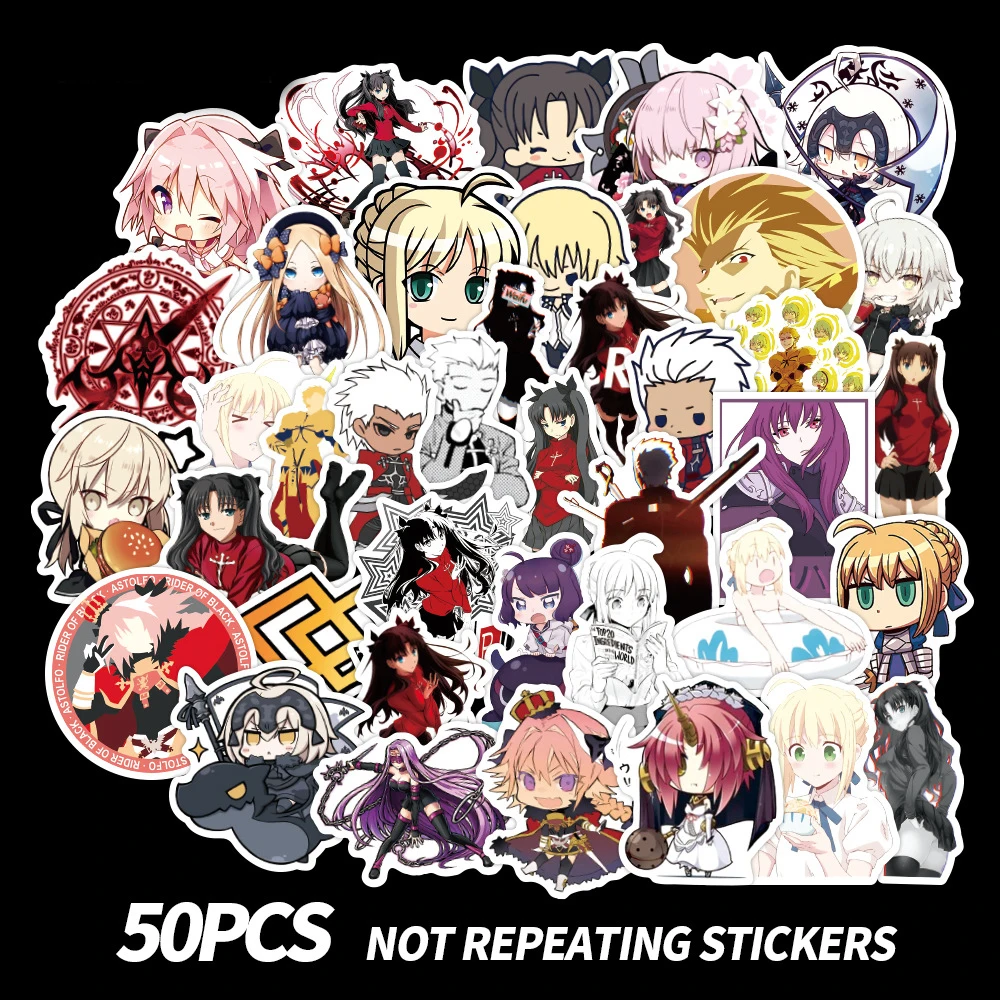 50 шт мультфильм аниме Fate/stay Night наклейки для ноутбука велосипед ноутбук libretas
