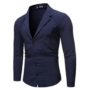 

Unique Collar design Shirt for Men Business Casual Mens dress Shirts Social Blouse Menswear Slim Leisure New