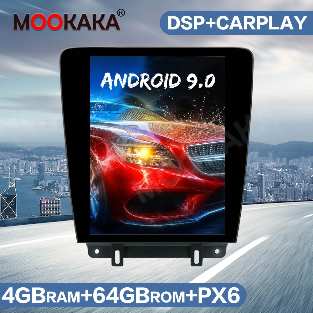 Tesla Style Android 9 4 Гб + 64 телефон для Ford Mustang 2010 2014 Автомобильный стереопроигрыватель DSP