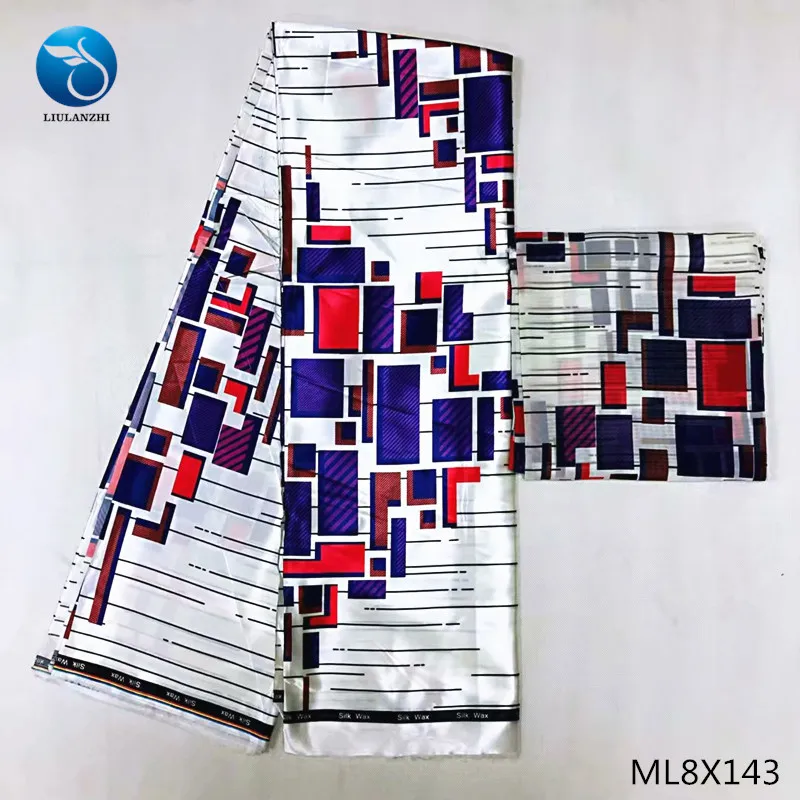 LIULANZHI Африканский Шелковый воск ткани 6 ярдов атласные принты ткани и шифон ткань оптом poylester ткань ML8X131-ML8X144