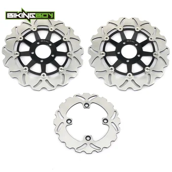 

BIKINGBOY For KAWASAKI ZX9R Ninja ZX900E E1 E2 2000 2001 00 01 Wavy / Round Floating Front Rear Brake Discs Disks Rotors