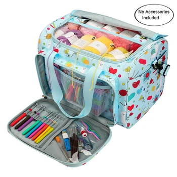 

Durable Printed Embroidery Storage Bag Practical Multi-functional Big Capacity Crochet Hooks Thread Yarn Organizer