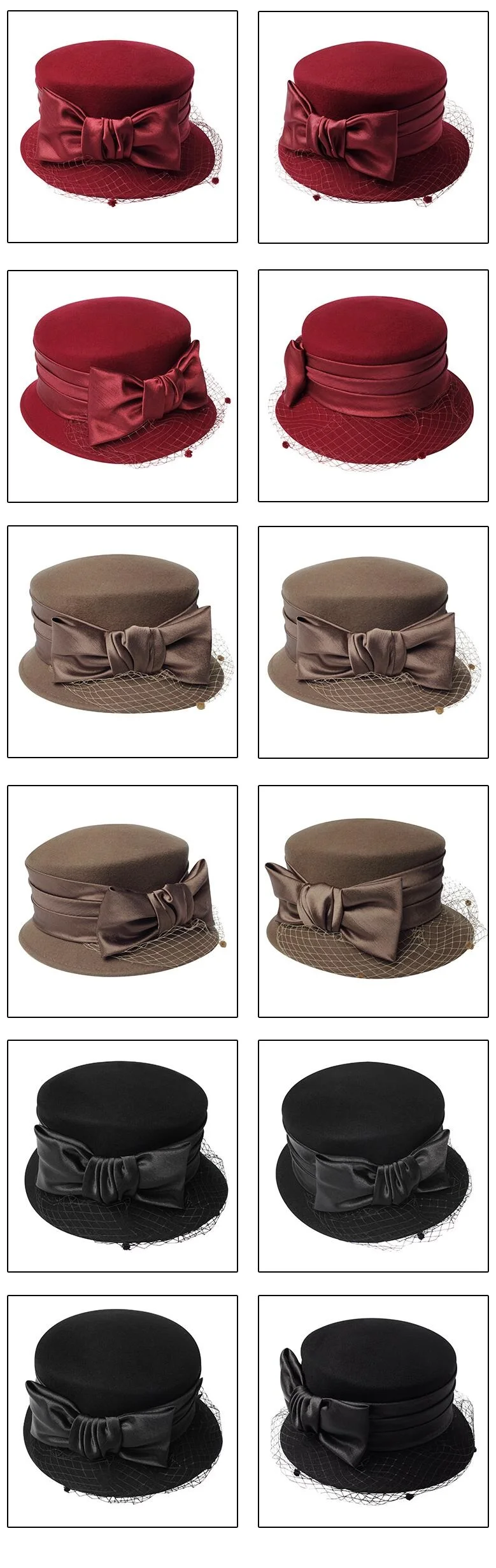 H3525 женская шляпа Fedoras, Женская осенне-зимняя теплая Модная кепка, женская утепленная Кепка в Корейском стиле, с бантом, с сеткой, для банкета, вечерние, элегантные кепки s