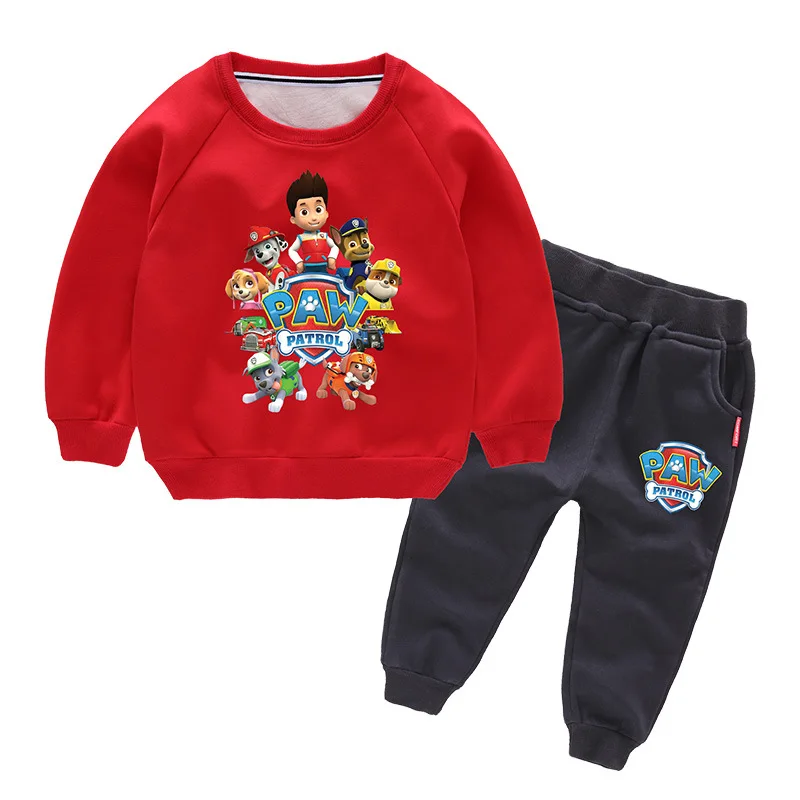 

Paw Patrol Boys' Baby Clothing Plus Velvet Thick Warm and Windproof Autumn Winter Plus Velvet Sweater Suit Long Sleeve Clothes