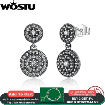 

Hot 100% 925 Sterling Silver Vintage Radiant Elegance Drop Earrings Clear CZ For Women Luxury Authentic Original Jewelry XCHS471