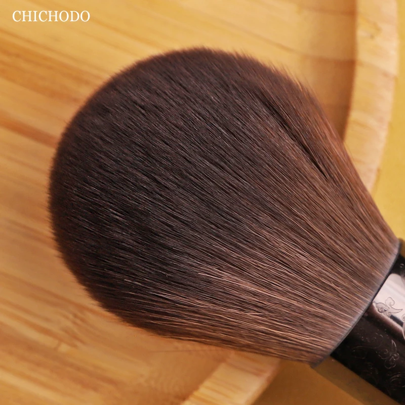 CHICHODO Makeup Brush The Amber Series Carved Tube Brushes 11pcs Natural Hair Set Powder Foundation Eyeshadow Makeup Tools makeup brush set