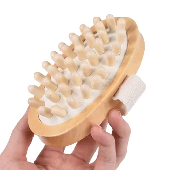 

Hand-Held Wooden Body Brush Massager Anti Cellulite Reduction Relieve Tense Muscles Scalp Back Leg Massage Weight Loss