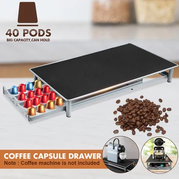 

40 Pods For Nespresso Coffee Capsule Bracket Pods Rotating Rack Coffee Capsule Stand CapsuleS Storage Shelve Holder