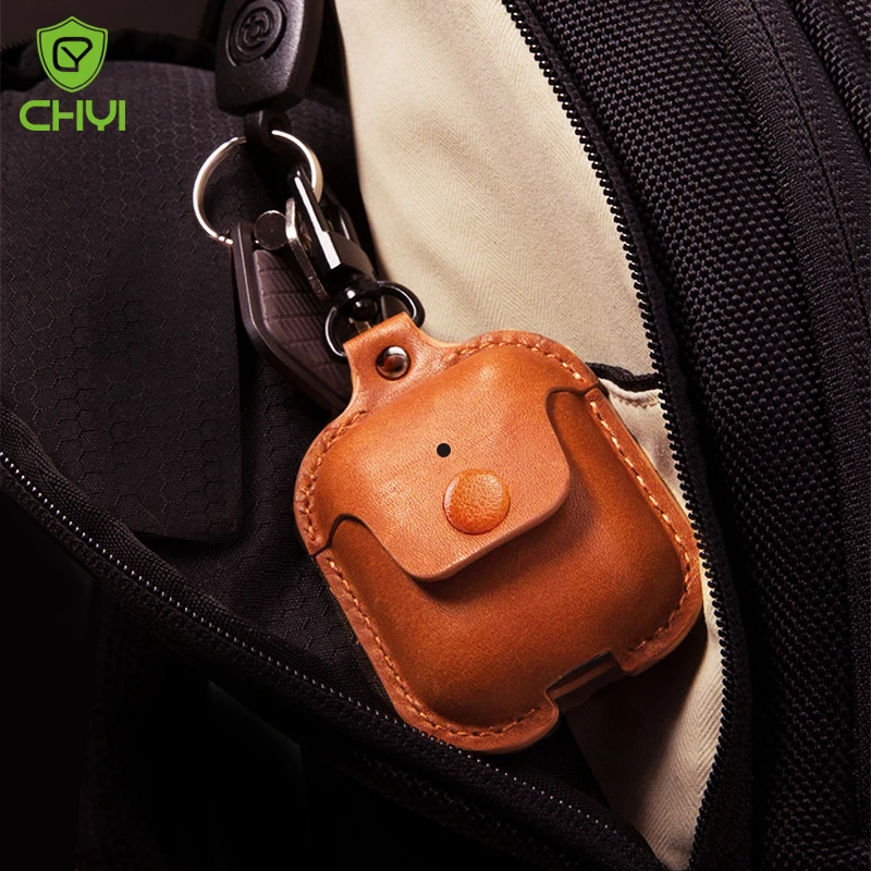 

leather Case For Apple Airpods 2 Strap Buttons design to close the lid soft stitching PU Leather Skin for Airpods 1 DropShipping