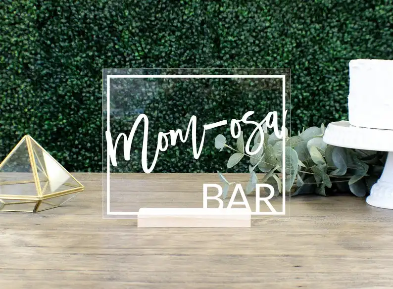 Барный стол Mom osa знак Baby Shower акриловый Барби бар шампанского свадебные украшения