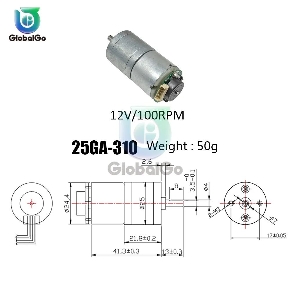 25GA-310 DC 12V 100 об/мин мотор-редуктор с металлической коробкой передач колеса автомобиля мини-двигатель постоянного тока