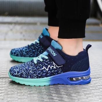 

Children Shoes Kids Sneakers Fashion Mesh Knit Air Cushion Shoes Child Boys Trainers Breathable Non-slip Teens Sports Sneakers
