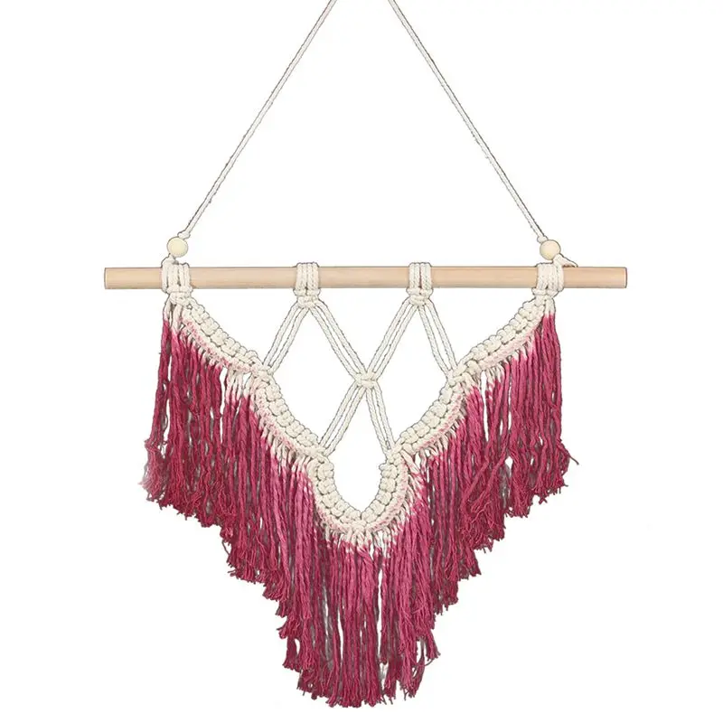 

Bohemian Hand-Woven Tassel Tapestry Newest Handmade Bead Macrame Wall Hanging