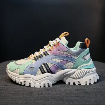 

Casual Shoes Women Sneakers 2020 Fashion Designer Breathable Walking Lady Trainers Baskets Femme Platform Chunky Sneakers Woman