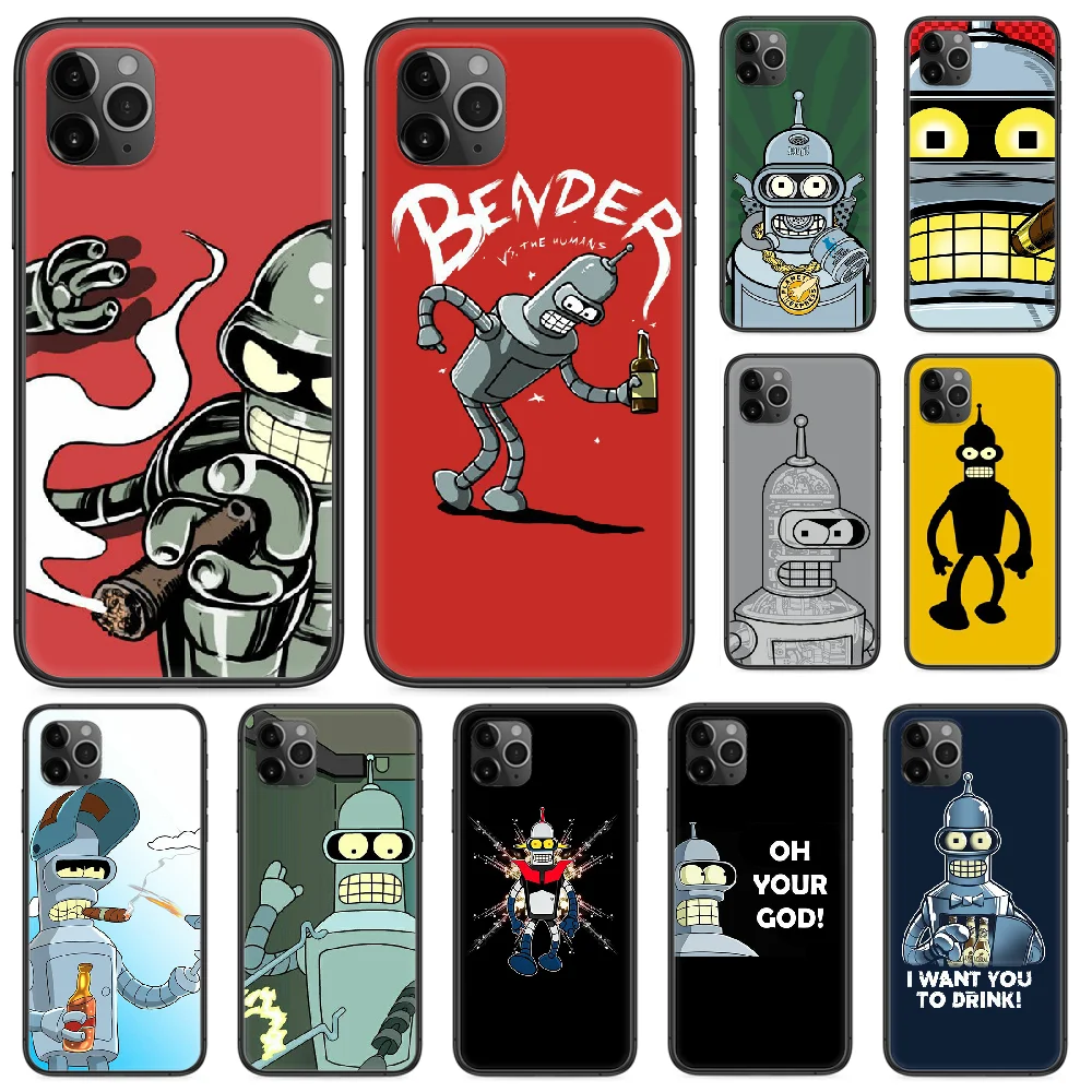 Bender гибкий чехол для телефона Родригес iphone 4 4s 5 5S SE 5C 6 6S 7 8 plus X XS XR 11 PRO MAX 2020 Черный