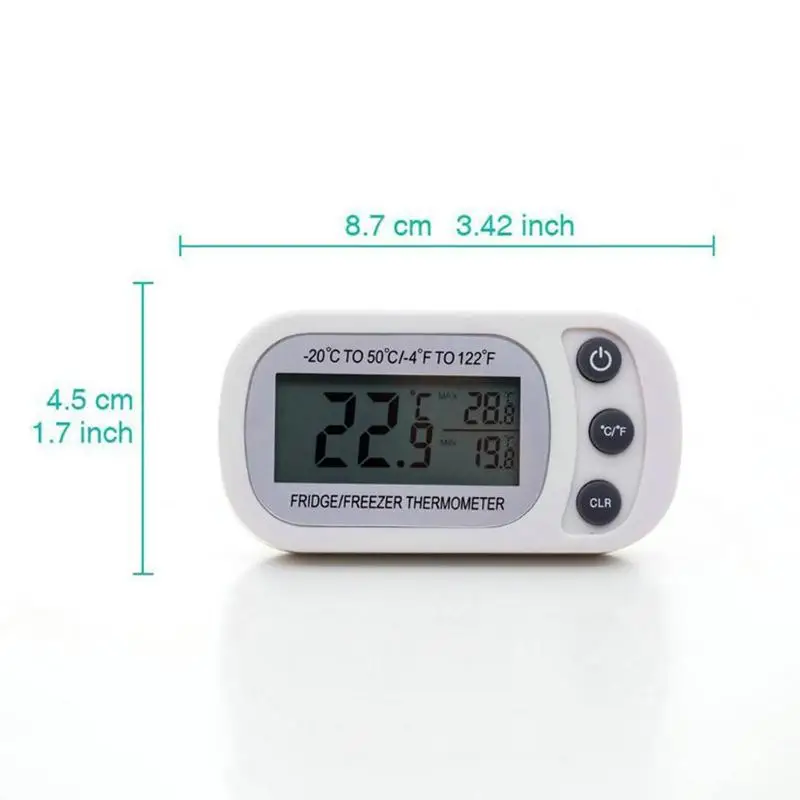 Mini Digital LCD Thermometer Sensor Gauge Refrigerator Tank Kitchen Electronic Temperature Meter with Magnet Hook