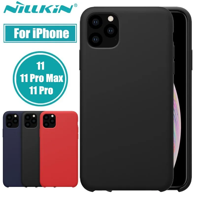 

NILLKIN Flex Pure CASE Soft Liquid Silicone Rubber Shockproof Phone Cover Case For iPhone XI 11 5.8 6.1 6.5