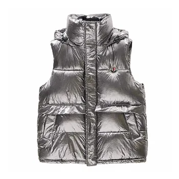 

Winter Glossy Waterproof Women's Vest New Fashion Black Shiny Jacket Women 2019 Warm Down Cotton Sleeveless Parkas Ladies