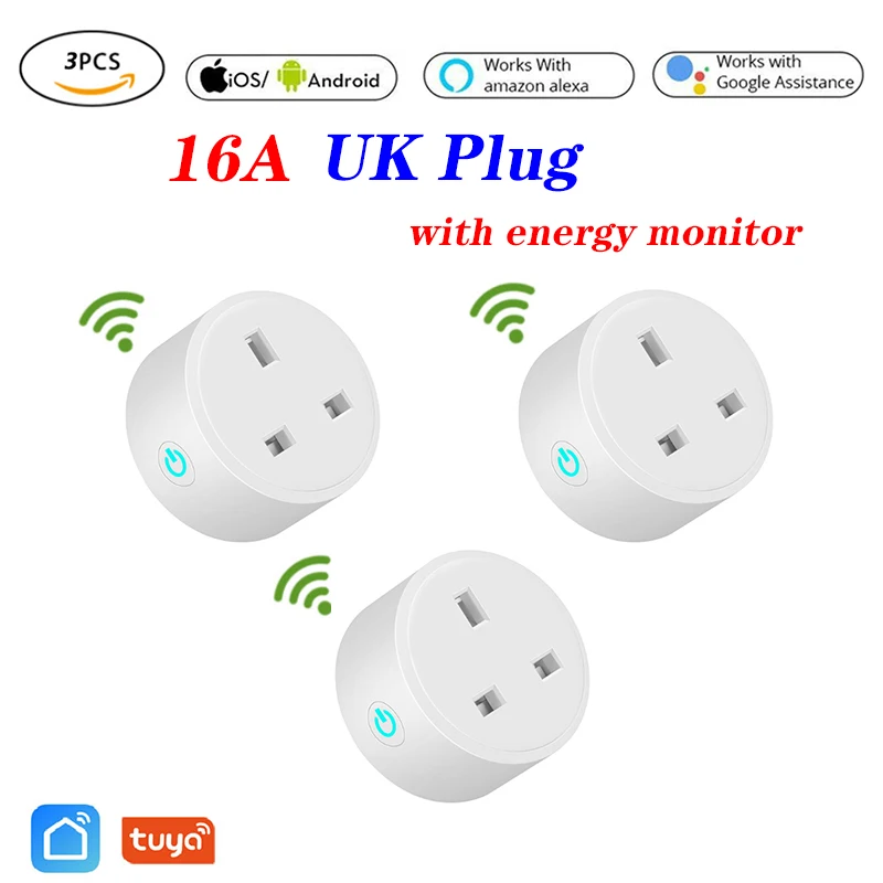 Смарт розетка Tuya с Wi Fi 16 А 3 шт.|Умные розетки| |