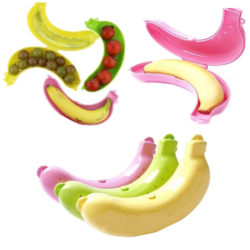 1Pc Banana Food Container Storage Case Kids Holder Preservation Box Boxes