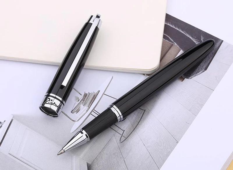 Picasso 912 Brand New Pimio Metal Roller Ball Pen Black Barrel And Silver Clip Business Writing Pen No Gift Box