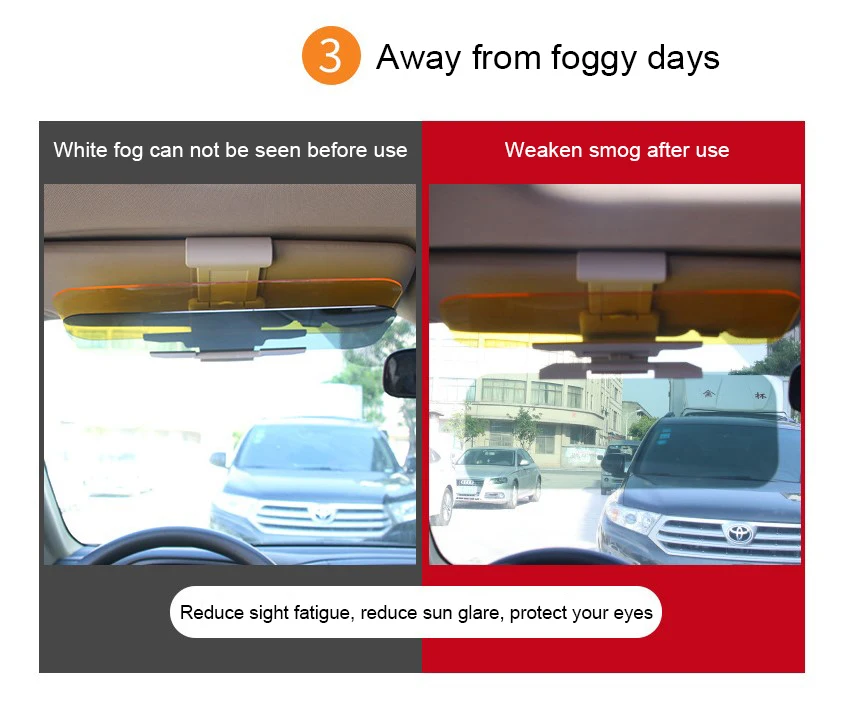 

Car Sunshade Day And Night Sun Visor Anti-dazzle Goggles Clip-on Driving Vehicle Shield For Clear View Visor
