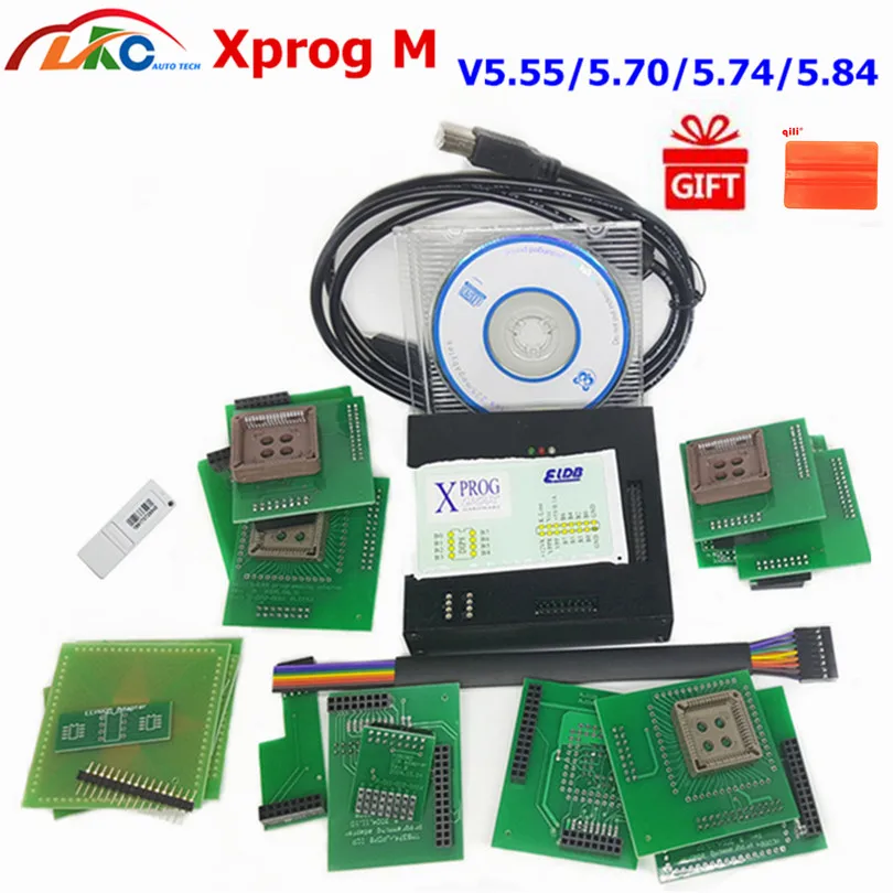 

New XPROG V5.84 USB with Dongle Full set Adapter XPROG-M X-prog Box V5.55 V5.70/5.74/5.84 Auto ECU Chip Tuning Programmer XPROG