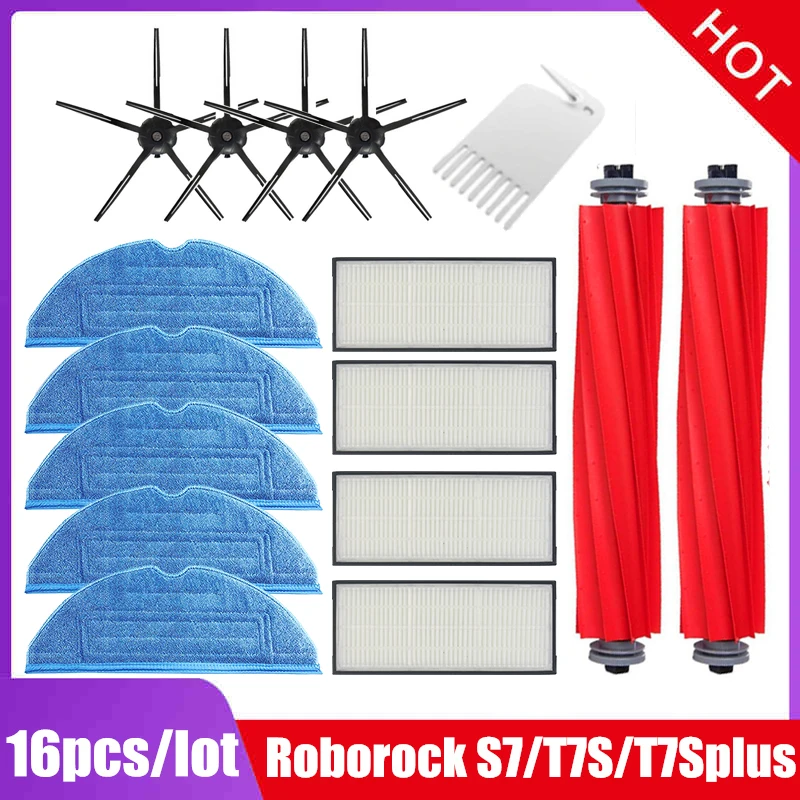 Main Brush Hepa Filter Mop Pad For Xiaomi Roborock S7 S70 S7Max T7S T7S Plus Vacuum Cleaner spare Parts Roborock S7 Accessories