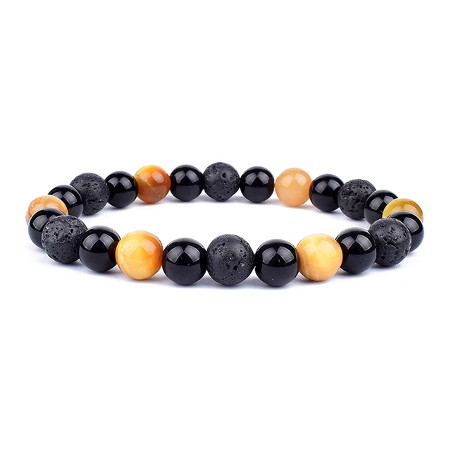 New Magnetic Hematite Bracelets Men Tiger Eye Stone Bead Couple Bracelets for Women Health Care Magnet Help Weight Loss Jewelry 15