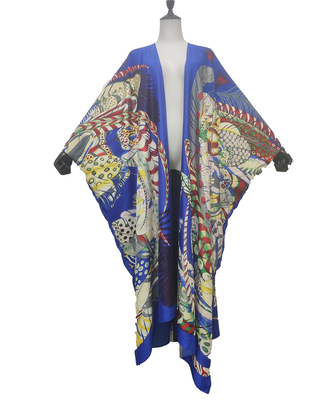 African Clothes For Women Oversize Printed Open Front SIlk Kimono For Lady Traditional Party Muslim Women Robe african attire