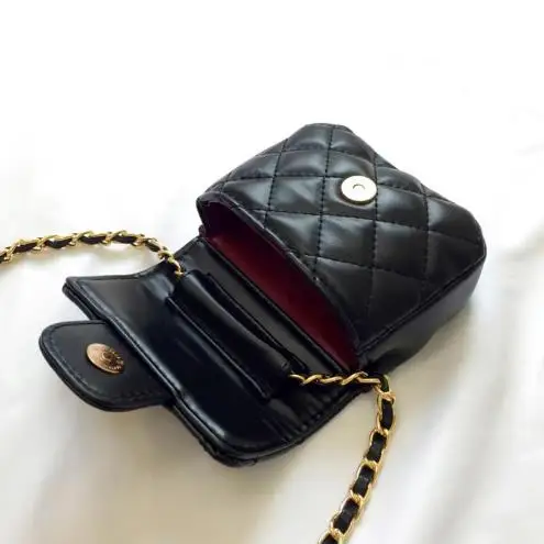 

Brand Design Children Chain Small Messenger Bag Mini Flap Girl Fashion Purses Clutch Candy Color Lingge Korean Change Money Bag