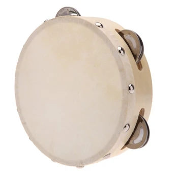 

6in Hand Held Drum Bell Metal Percussion Musical Toy for KTV Party Kids Games