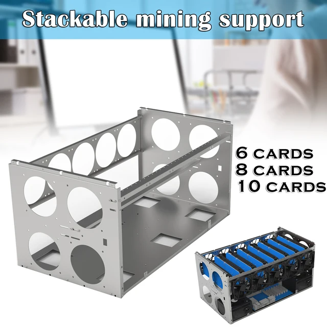 Stackable Open Mining Rig Frame Mining ETH/ETC/ZEC Ether Accessories Tools for 6/8/12 GPU Crypto Coin Bitcoin Rack Only New 1